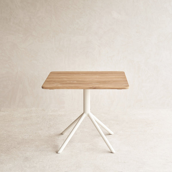 Arioso Teak Outdoor Bistro Table | White Base