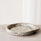 Vintage Wooden Carved Parat Bowl - Floral A