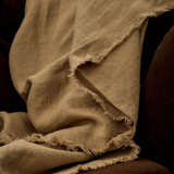 Freya Linen Throw | Biscuit