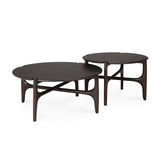 PI Round Coffee Table | Mahogany - Dark Brown