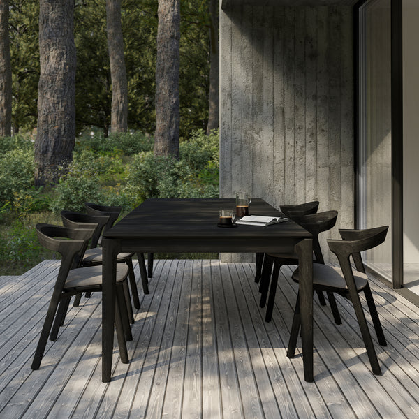 Bok Outdoor Dining Table | Black Teak