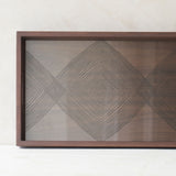 Linear Squares Glass Tray | Walnut - Rectangle (69cm)