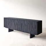 Ethnicraft mosaic teak sideboard 4 doors, crafted with FSC certified sustainably sourced teak with mahogany doors with a varnish finish - $3840