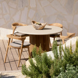 Roller Max Outdoor Dining Table | Concrete & Teak (125cm)