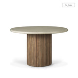 Roller Max Outdoor Dining Table | Concrete & Teak (125cm)