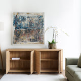 Ethnicraft shadow oak sideboard 4 doors crafted from high quality European oak with adjustable shelves and soft closing blum - $3490