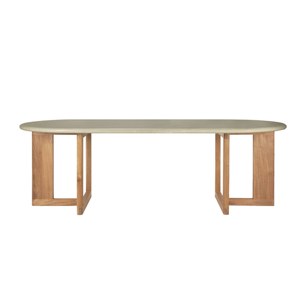 Trestle Outdoor Dining Table | Concrete & Teak