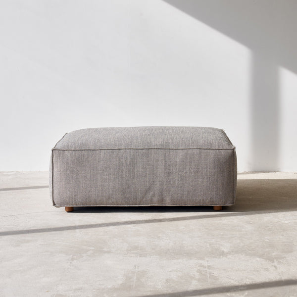 Baker Fabric Ottoman | Storm