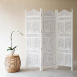 Floral Room Divider | 3 Panels - White - Originals Furniture