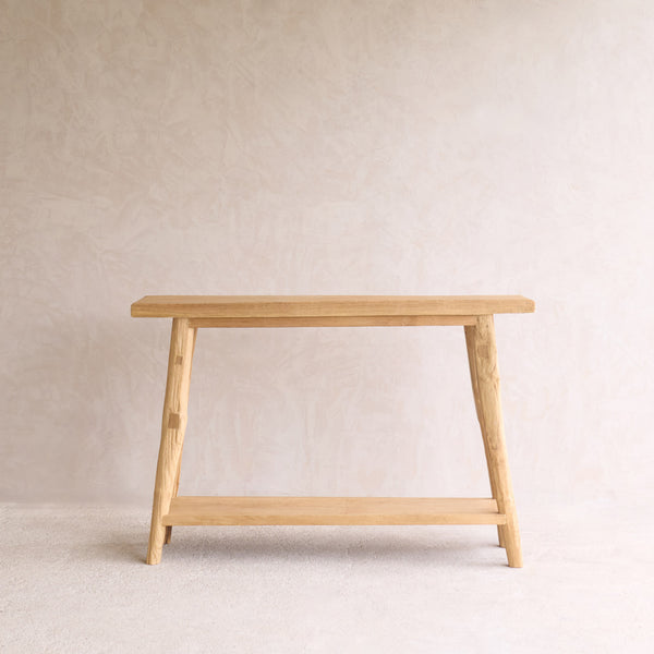 Roca Rustic Console with Shelf | Old Teak - Natural