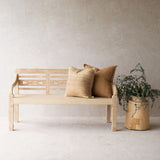 Java Carved Bench | Teak - Whitewash A