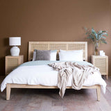 Rattan Bedside Table | Teak - Whitewash