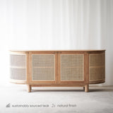 Luna Rattan Sideboard | Teak - Natural (200cm)