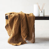 Crepon Throw | Washed Linen - Havane (160 x 250cm)