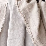 Reversible Throw | Crumpled Washed Linen - Pearl Grey