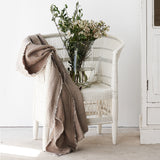 Reversible Throw | Crumpled Washed Linen - Taupe