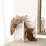 Reversible Throw | Crumpled Washed Linen - Taupe