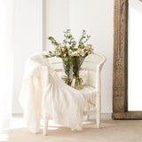 Reversible Throw | Crumpled Washed Linen - Blanc