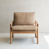 Troubadour Leather Armchair | Oak Frame - Desert