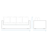 Charlie Fabric Sofa | 3 Seater - Snow (230cm)