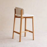 Pinta Fabric Counter Stool | Oak Frame - Gesso