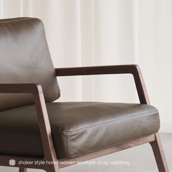 Nysse Leather Armchair | Walnut Frame - Hunter