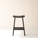 Odd Leather Counter Stool | Black Frame - Coal