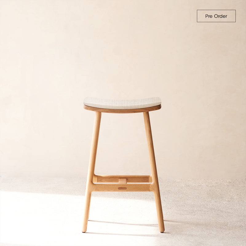 Odd Counter Stool | Oak Frame - Bespoke Fabric
