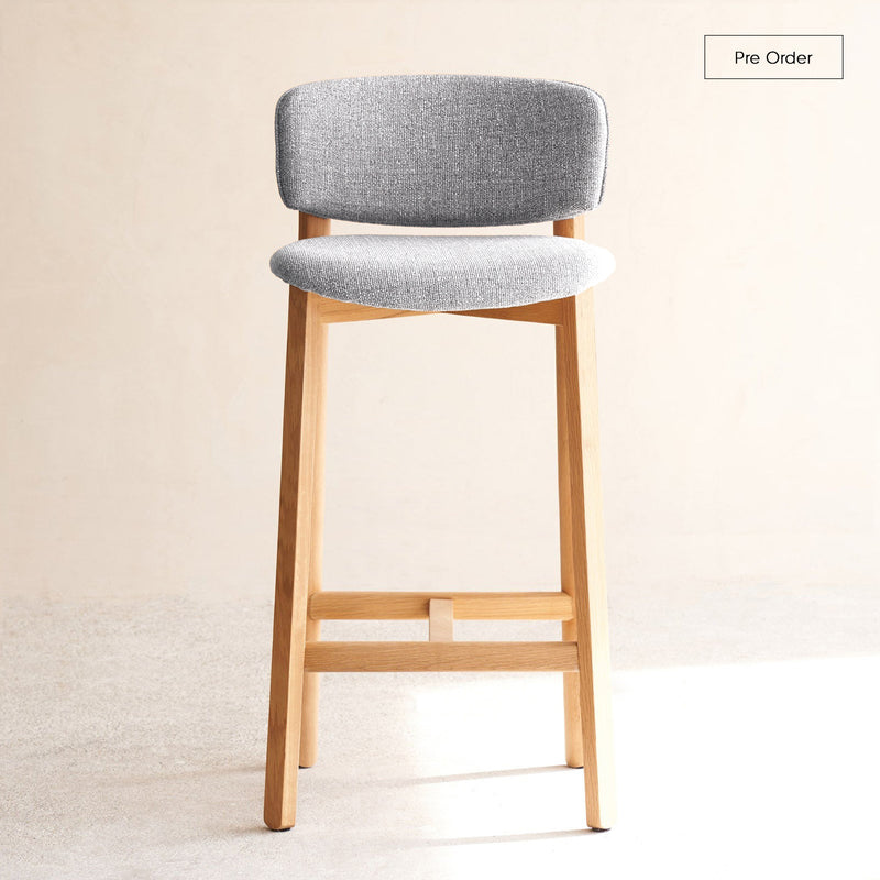 Pinta Bar Stool | Oak Frame - Bespoke Fabric