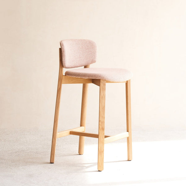 Oak Pinta Counter Stool | Pink