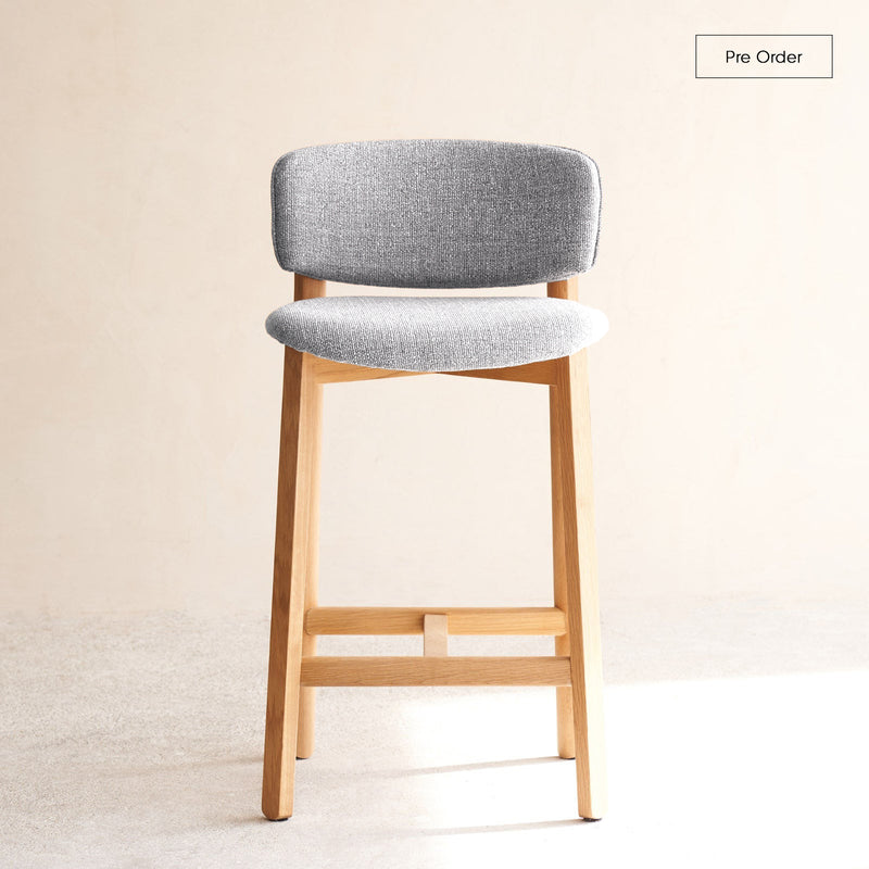 Pinta Counter Stool | Oak Frame - Bespoke Fabric