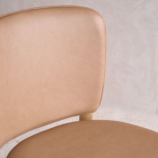 Pinta Leather Dining Chair | Oak Frame - Pecan