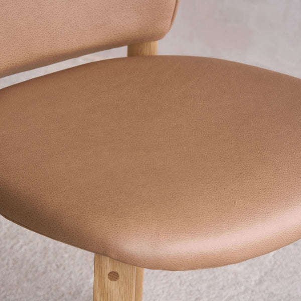 Pinta Leather Dining Chair | Oak Frame - Pecan