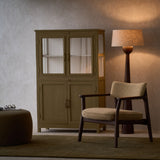 Poise Fabric Armchair | Espresso Oak Frame - Toffee