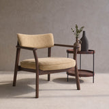 Poise Fabric Armchair | Espresso Oak Frame - Toffee