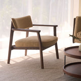 Poise Fabric Armchair | Espresso Oak Frame - Toffee