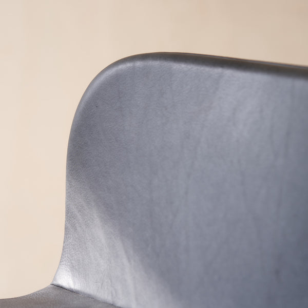 Puddle Leather Bar Stool | Oak Frame - Coal