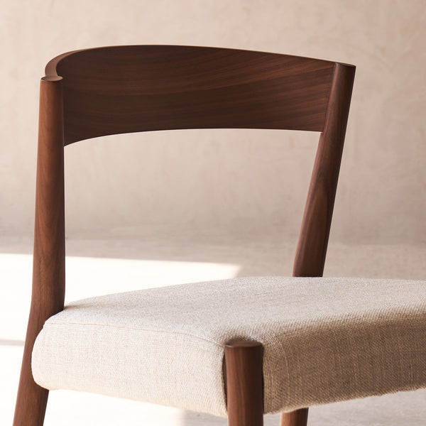 Walnut Ronda Fabric Dining Chair