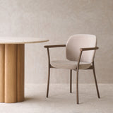 Solace Fabric Dining Chair | Latte Oak - Dunes