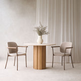Solace Fabric Dining Chair | Latte Oak - Dunes