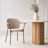 Solace Fabric Dining Chair | Latte Oak - Dunes