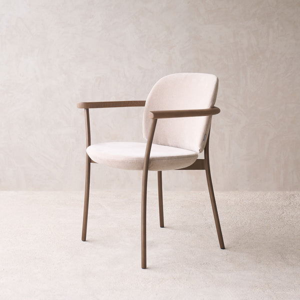 Solace Fabric Dining Chair | Latte Oak - Dunes