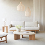 Dune Travertine Side Table | Teak (45cm)