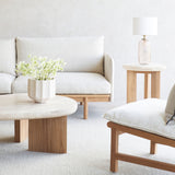 Dune Travertine Side Table | Teak (45cm)