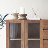 Ledge Sideboard with Glass Doors and 4 Drawers