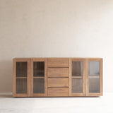 Ledge Sideboard with Glass Doors and 4 Drawers