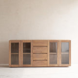 Ledge Sideboard with Glass Doors and 4 Drawers
