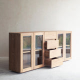 Ledge Sideboard with Glass Doors and 4 Drawers