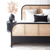 Luna Rattan Bed Frame | Black - Teak
