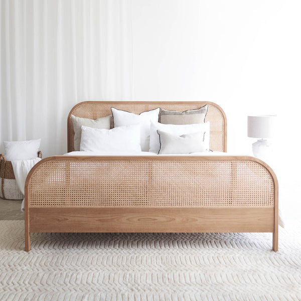 Luna Rattan Bed Frame | Teak - Natural